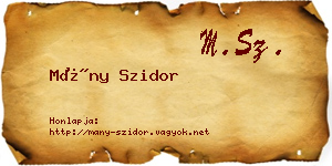 Mány Szidor névjegykártya